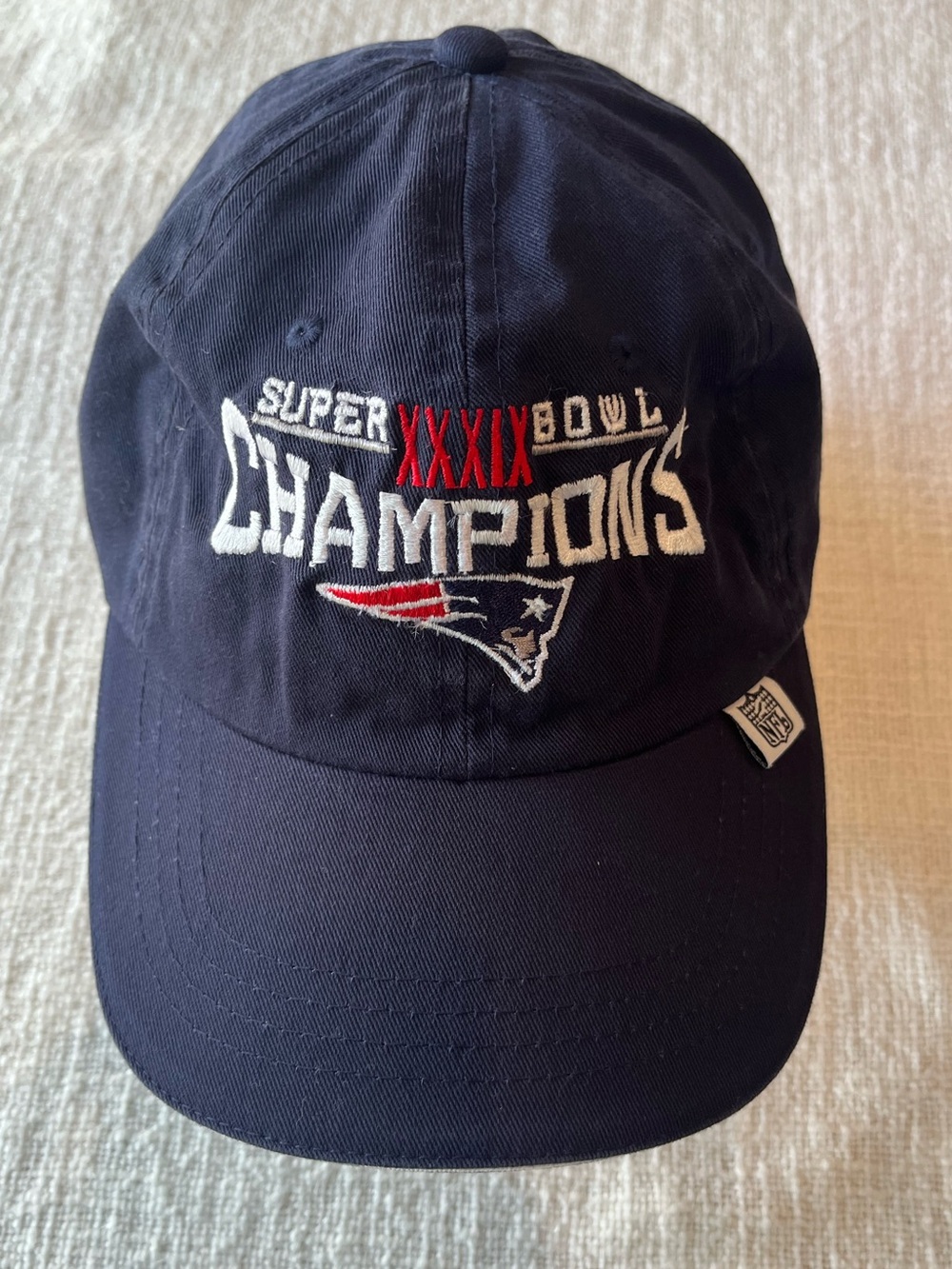 New England Patriots Hat Strapback Cap Mens Blue Super Bowl Champions XXXIX